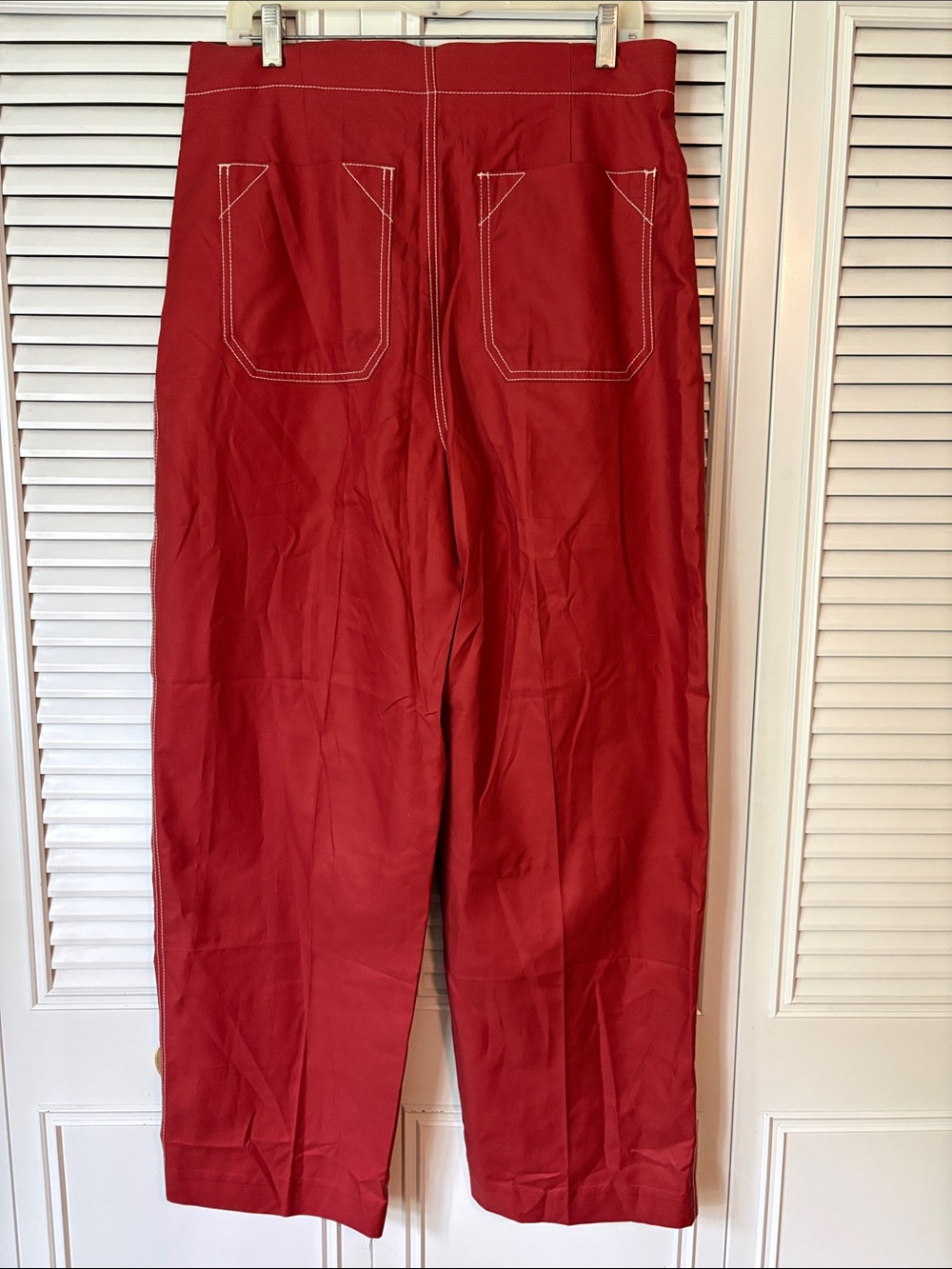 Banana Republic Factort Brick Red Wide Leg Pants Size 12 Tall - Picture 5 of 11